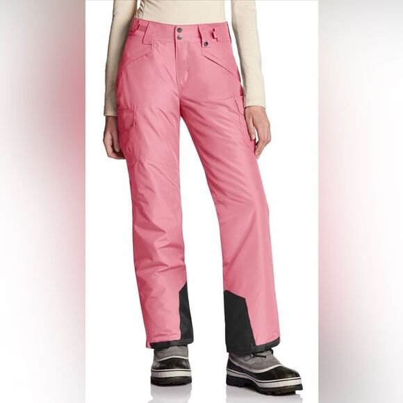 NEW TSLA Plum Winter Snow Pants Waterproof Insulated Hook Loop Waist NWT L Pink - Picture 1 of 8